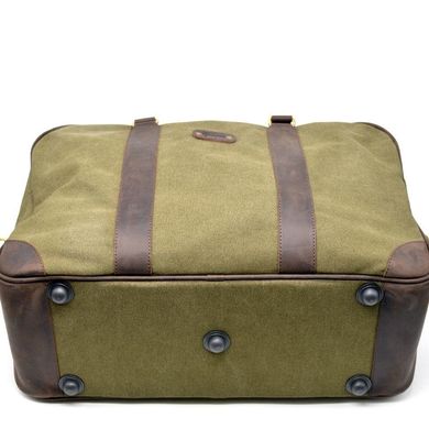 Дорожная сумка из ткани канвас с элементами натуральной кожи RH-6827-4lx бренда TARWA Зеленый