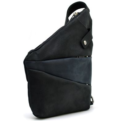 Рюкзак косуха на одно плечо TARWA RAK-6402-4lx черная c синим (уценка) Синий