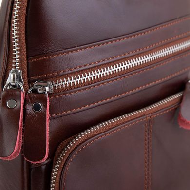 Мужской кожаный слинг через плечо Tiding Bag A25-6896R Бордовый