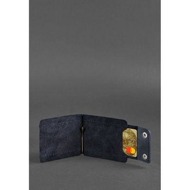 Мужское кожаное портмоне синее 10.0 зажим для денег Crazy Horse Blanknote BN-PM-10-nn