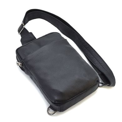 Кожаный мужской слинг, косуха, рюкзак на одно плечо FA-0205-3md TARWA флотар Черный