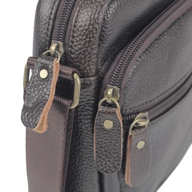 Мужская кожаная сумка-мессенджер через плечо Tiding Bag N2-1009DB Коричневый