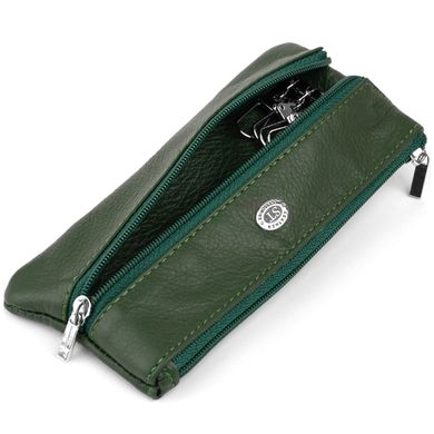 Ключница-кошелек с кармашком унисекс ST Leather 19348 Зеленая