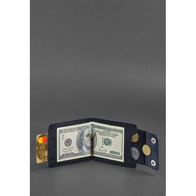 Чоловіче шкіряне портмоне синє 10.0 затиск для грошей Crazy Horse Blanknote BN-PM-10-nn