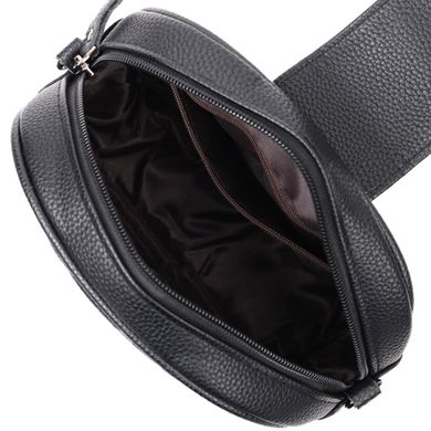 Фактурна сумка для жінок з натуральної шкіри з тисненням під змію Vintage 22354 Чорна