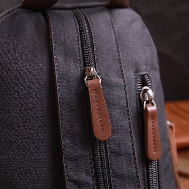 Интересный рюкзак из полиэстера с большим количеством карманов Vintage 22148 Черный