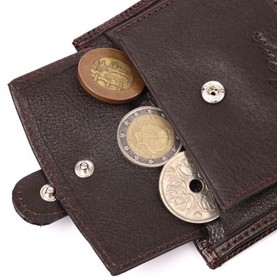 Надійний чоловічий гаманець із фактурної шкіри KARYA 21039 Коричневий