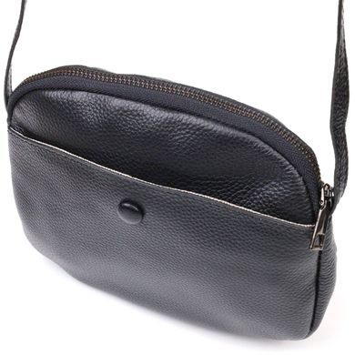 Зручна жіноча сумка через плече з натуральної шкіри 22133 Vintage Чорна