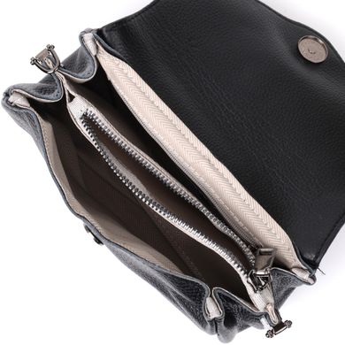 Женская кожаная сумка с треугольным клапаном Vintage 22254 Черная