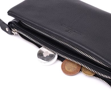 Женский кошелек-клатч с двумя молниями из натуральной кожи ST Leather 22527 Черный