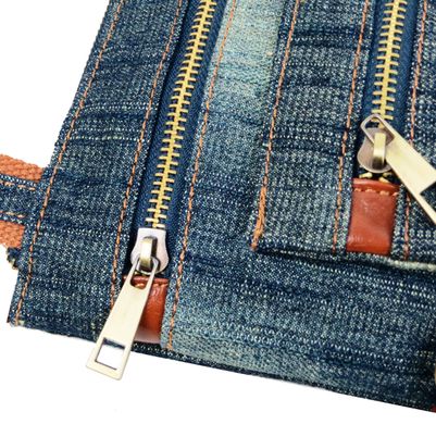 Молодіжна сумка джинсова на плече Fashion jeans bag темно-синя