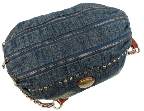 Циліндрична жіноча сумка джинсова Miss Sixty синя