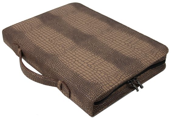 Папка-портфель из эко кожи под крокодила Portfolio коричневая