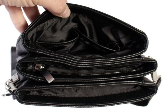 Відмінна чоловіча сумка зі шкірозамінника Bags Collection 00662, Чорний