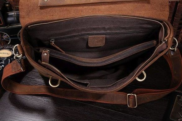 Чоловік шкіряний портфель TIDING BAG 7082R Коричневий