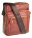 Вместительная мужская кожаная сумка коричневого цвета 12757, Коричневый