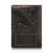 Оригінальна шкіряна коричнева обкладинка для паспорта з художньою тисненням "Discoveries"