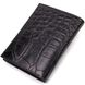 Цікавий чоловічий гаманець вертикального формату з натуральної шкіри з тисненням під крокодила CANPELLINI 21755 Чорний