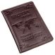 Шкіряна обкладинка на паспорт з картою і рамкою SHVIGEL 13983 Коричнева