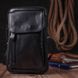 Вертикальна чоловіча сумка на пояс із натуральної шкіри Vintage 22563 Чорний