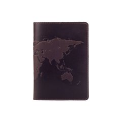 Оригинальная кожаная коричневая обложка для паспорта с художественным тиснением "World Map"