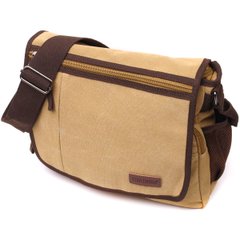 Практичная сумка через плечо для ноутбука 13" из плотного текстиля Vintage 22202 Песочный