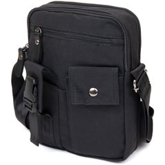 Универсальная текстильная мужская сумка на два отделения Vintage 20660 Черная