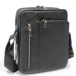 Мужская кожаная сумка через плечо Tiding Bag NM29-297890A Черный