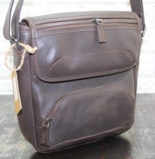 Кожаная мужская сумка, планшетка Mykhail Ikhtyar, Украина коричневая