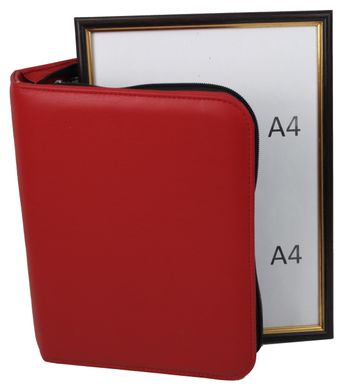 Невелика ділова папка формату А5 із еко шкіри Portfolio Portbw08 червона