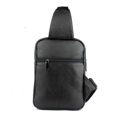 Стильный мужской рюкзак-моношлейка из кожи BULL T1354 черный Черный