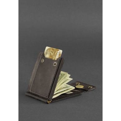 Мужское кожаное портмоне темно-коричневое 10.0 зажим для денег Crazy Horse Blanknote BN-PM-10-o