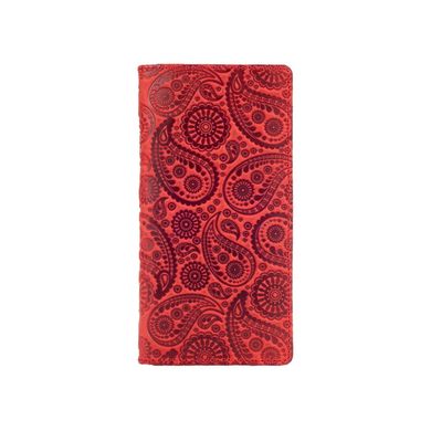 Оригинальный красный бумажник на 14 карт с натуральной матовой кожи, коллекция "Buta Art"