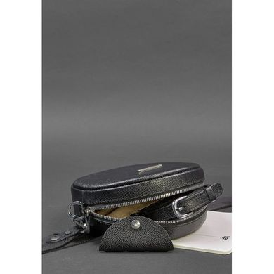 Круглая женская кожаная сумочка Tablet черная Blackwood Blanknote BN-BAG-23-bw