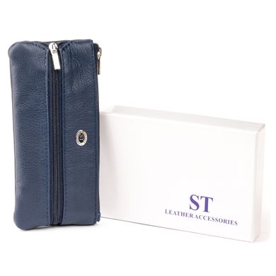 Ключниця-гаманець з кишенею унісекс ST Leather 19349 Темно-синій