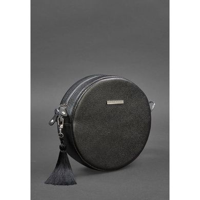 Круглая женская кожаная сумочка Tablet черная Blackwood Blanknote BN-BAG-23-bw