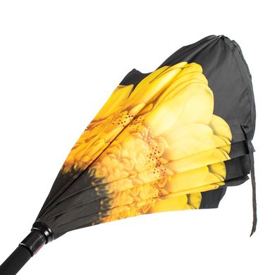 Зонт-трость обратного сложения механический женский ART RAIN (АРТ РЕЙН) ZAR11989-2 Черный