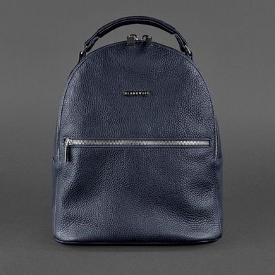 Натуральная кожаный мини-рюкзак Kylie синий Blanknote BN-BAG-22-navy-blue