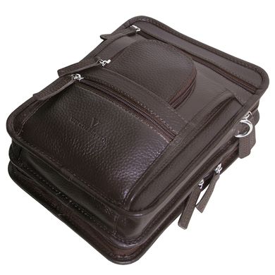 Мужская сумка-борсетка кожаная Vip Collection 2719-F Коричневый 2719.B.FLAT