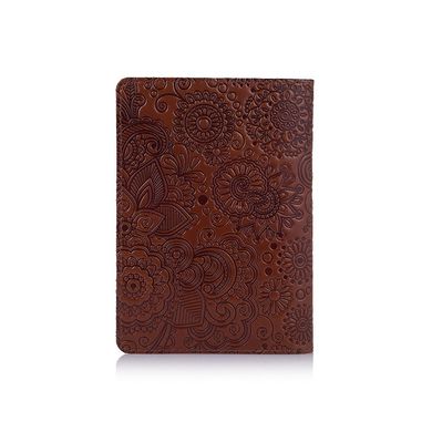 Янтарная дизайнерская обложка на паспорт ручной работы с художественным тиснением, коллекция "Mehendi Art"