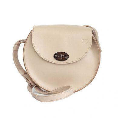 Женская кожаная сумка Круглая бежевая Blanknote TW-RoundBag-beige-ksr