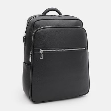 Чоловічий шкіряний рюкзак Ricco Grande K18509-3bl-чорний, великий, з 5 кишенями та регульованими лямками