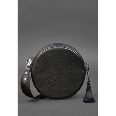 Кругла жіноча шкіряна сумочка Tablet чорна Blackwood Blanknote BN-BAG-23-bw