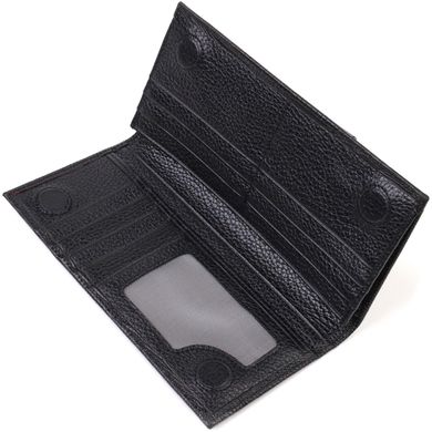 Фактурный мужской вертикальный бумажник из натуральной кожи с тиснением CANPELLINI 21906 Черный