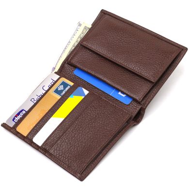Чоловічий сучасний гаманець вертикального формату з натуральної шкіри CANPELLINI 21756 Коричневий