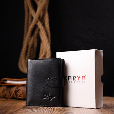 Невеликий чоловічий гаманець із натуральної шкіри KARYA 21040 Чорний