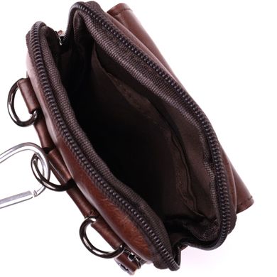 Отменная мужская сумка на пояс из натуральной кожи Vintage 22564 Коричневый