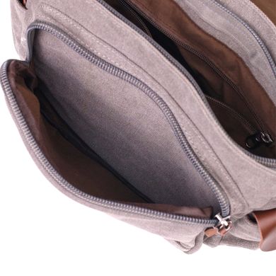 Практичная горизонтальная мужская сумка из текстиля 21248 Vintage Серая