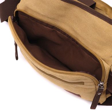 Практичная сумка через плечо для ноутбука 13" из плотного текстиля Vintage 22202 Песочный