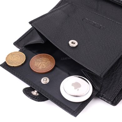 Практичний чоловічий гаманець із блоком під документи з натуральної шкіри ST Leather 22478 Чорний